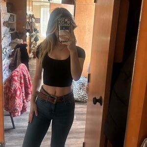 Wild and fable black ripped crop top